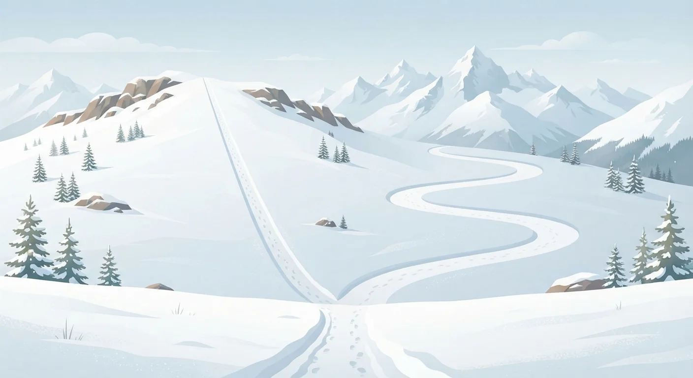 Two diverging snowy mountain paths representing different debt repayment routes
